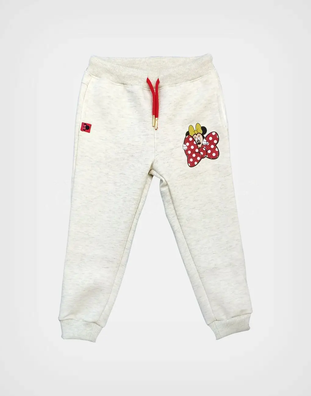 Conjunto Minnie Mouse Polera Roja + Jogger Marfil