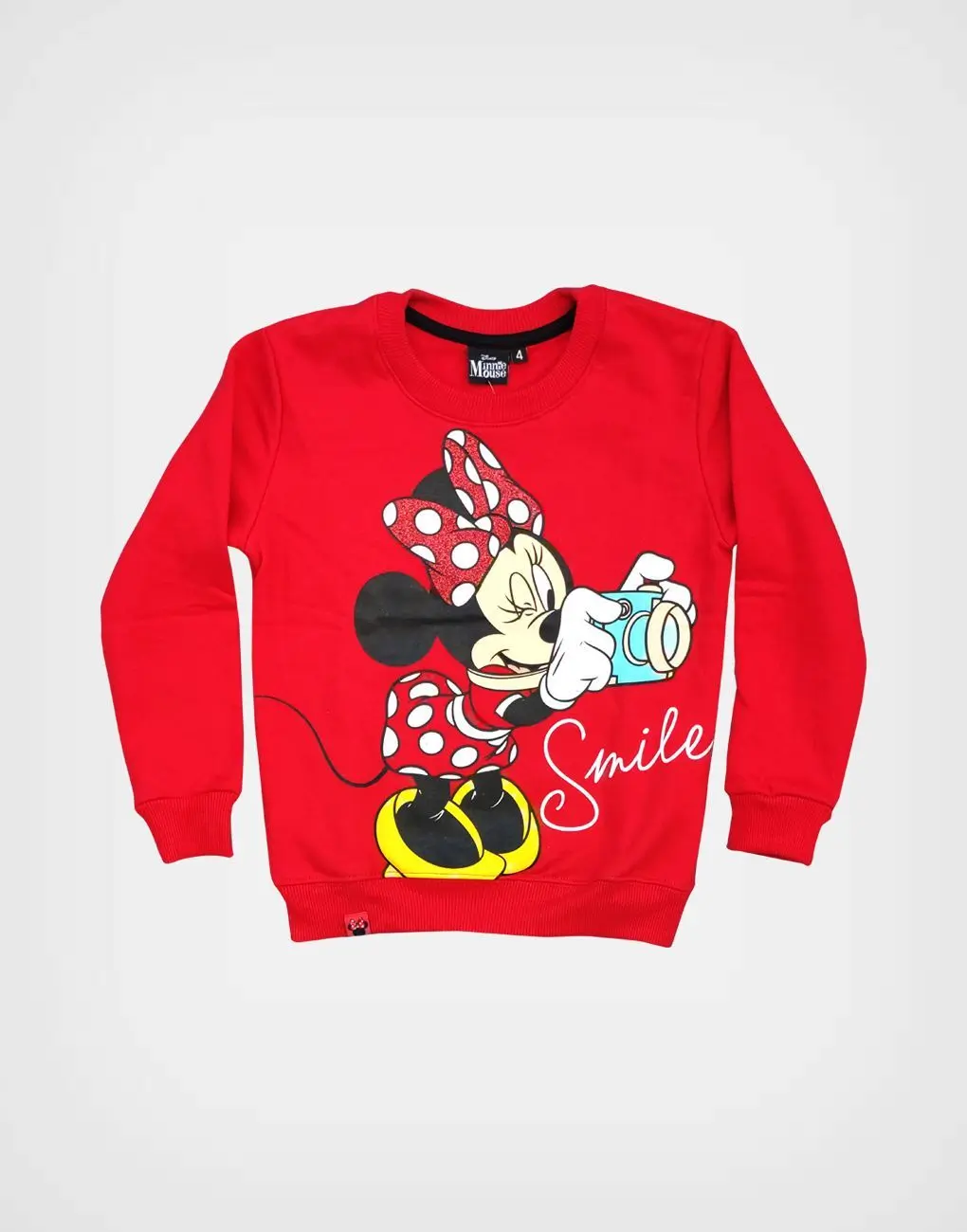 Conjunto Minnie Mouse Polera Roja + Jogger Marfil