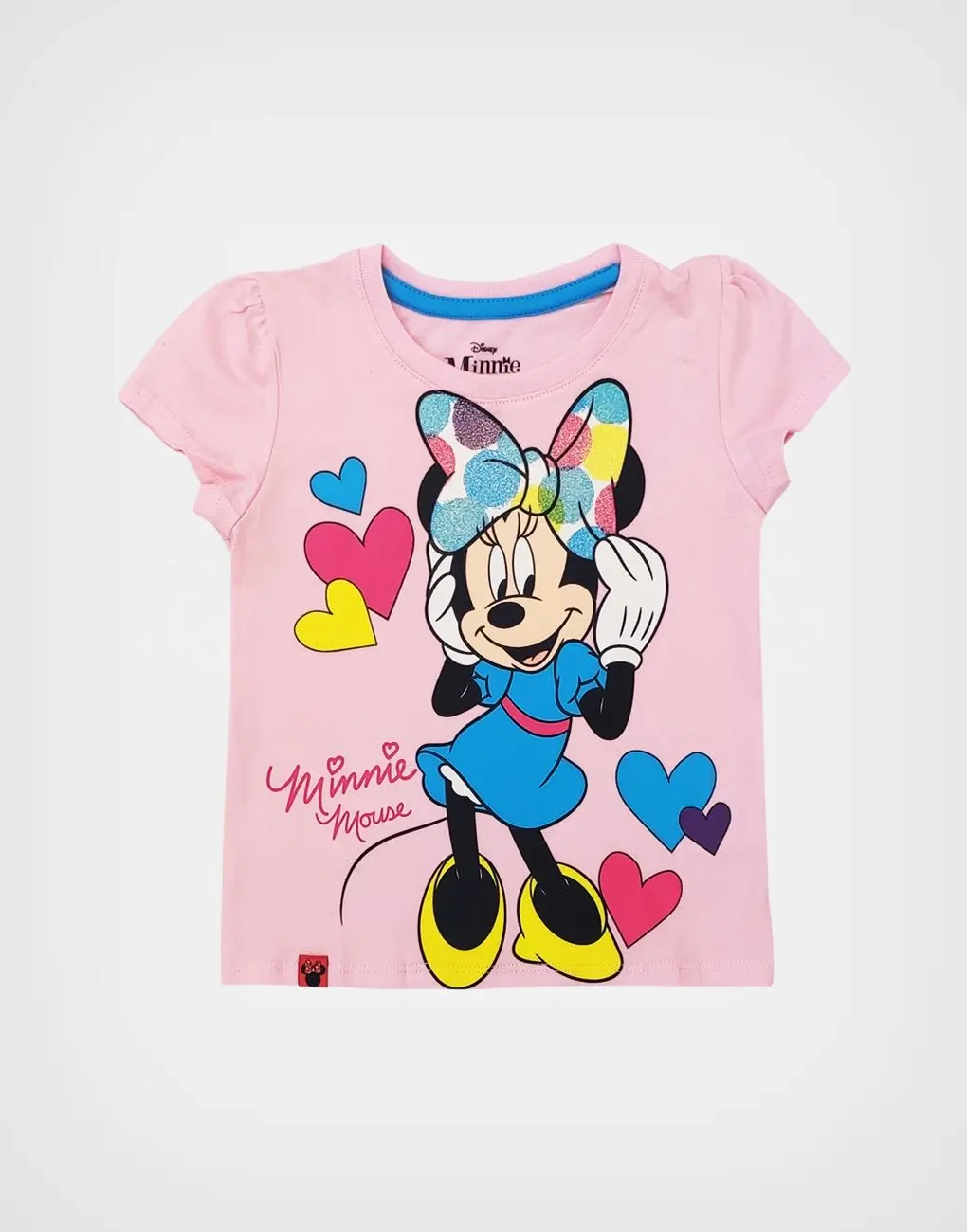 Conjunto Minnie Mouse Polo Rosa + Short Gris