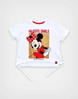 Polo Moda Blanco Minnie Mouse Hi! Cute Smile Para Niñas