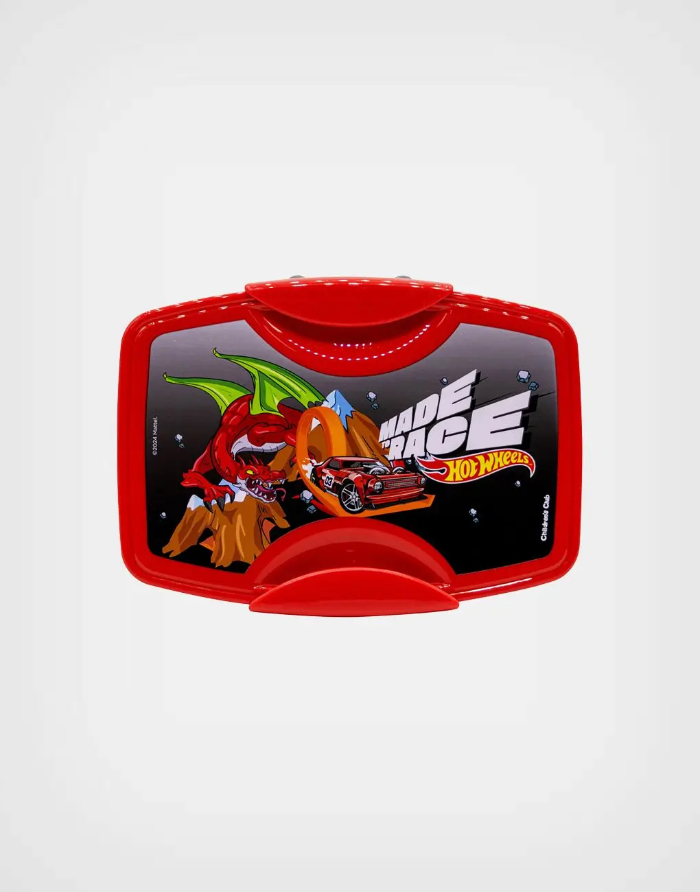 Taper Con Divisiones + Cubiertos Hot Wheels Dragón Explosivo 1100 ml