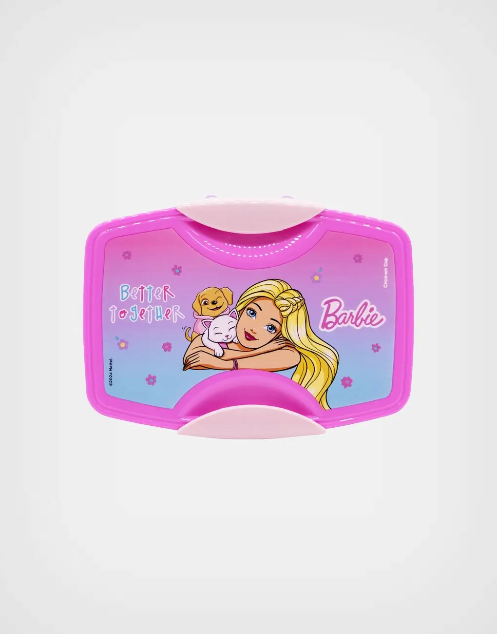 Taper Con Divisiones + Cubiertos Barbie Lila 1100 ml