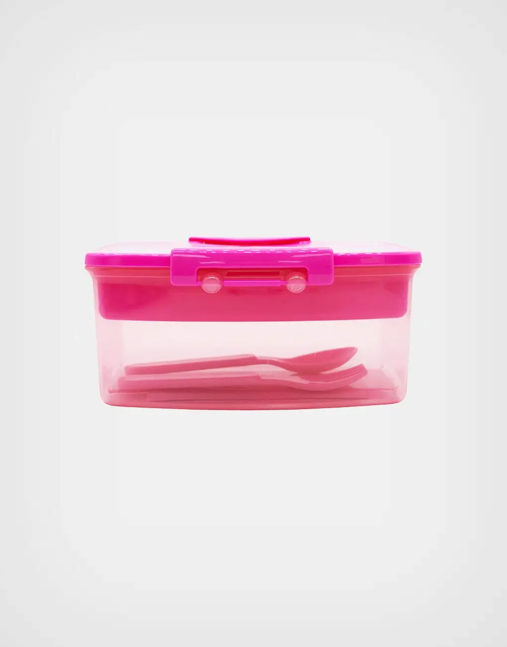 Taper Con Divisiones + Cubiertos Barbie Rosa 1100 ml
