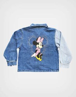 Casaca Denim Celeste + Azul Minnie Mouse Para Niña