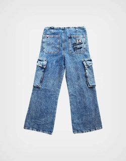 Pantalón Jean Azul Palazzo Minnie Mouse Para Niñas