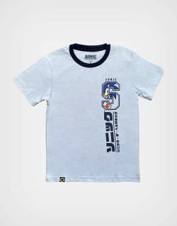 Polo Moda Celeste Sonic The Hedgehog Para Niños