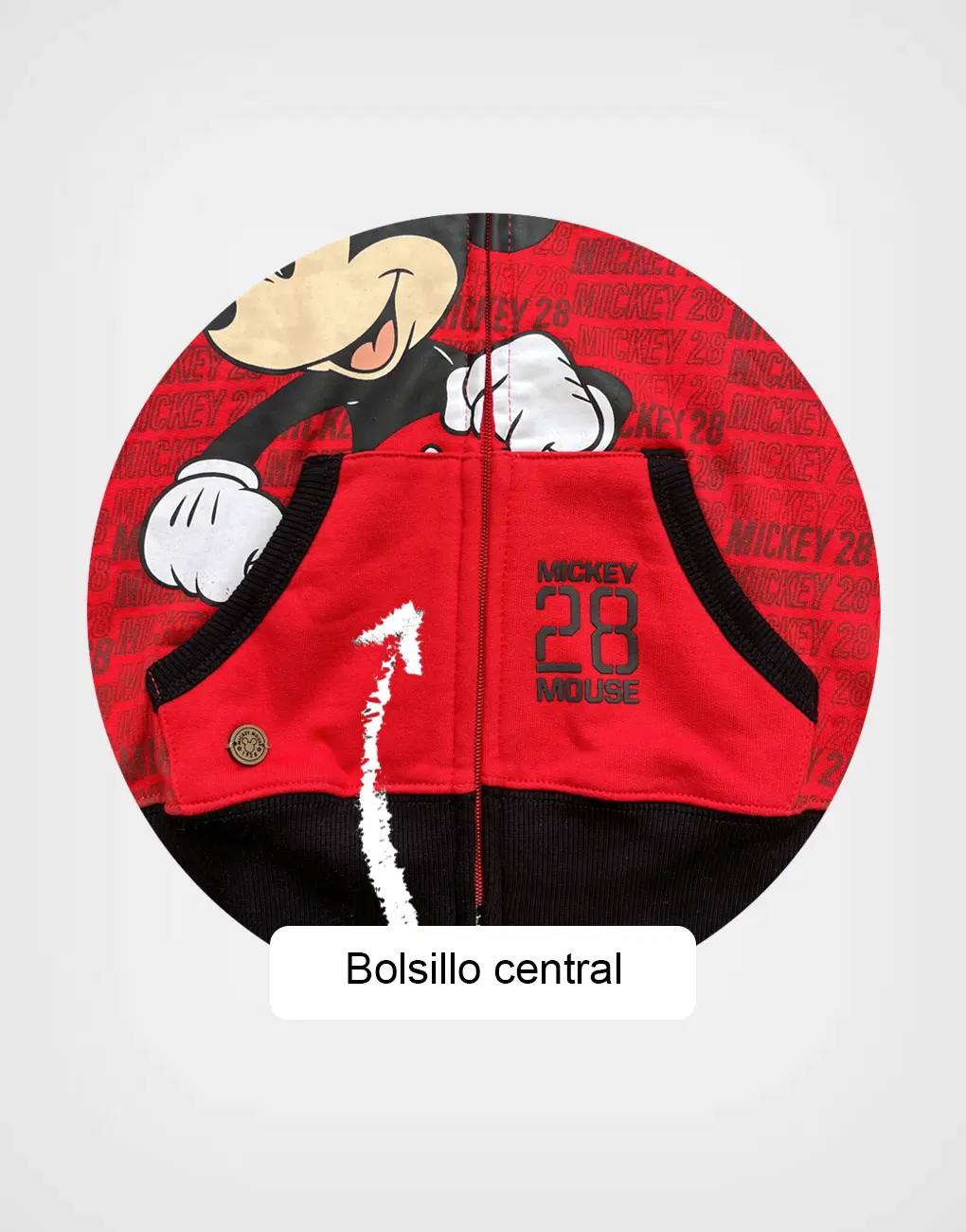 Casaca Roja Con Capucha Mickey Mouse Para Niños