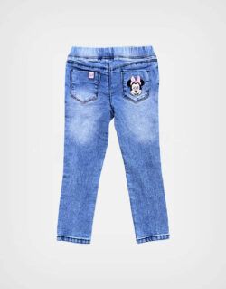 Pantalón Jean Azul Minnie Mouse Para Niñas