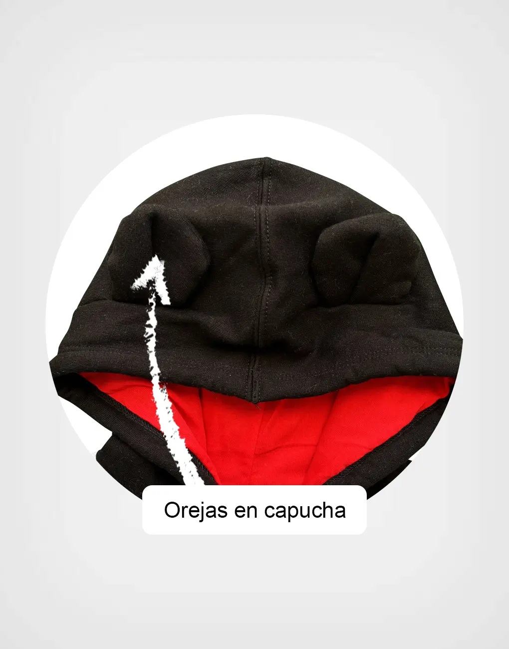 Polera Mickey Mouse Negro + Gris Con Capucha Para Niño