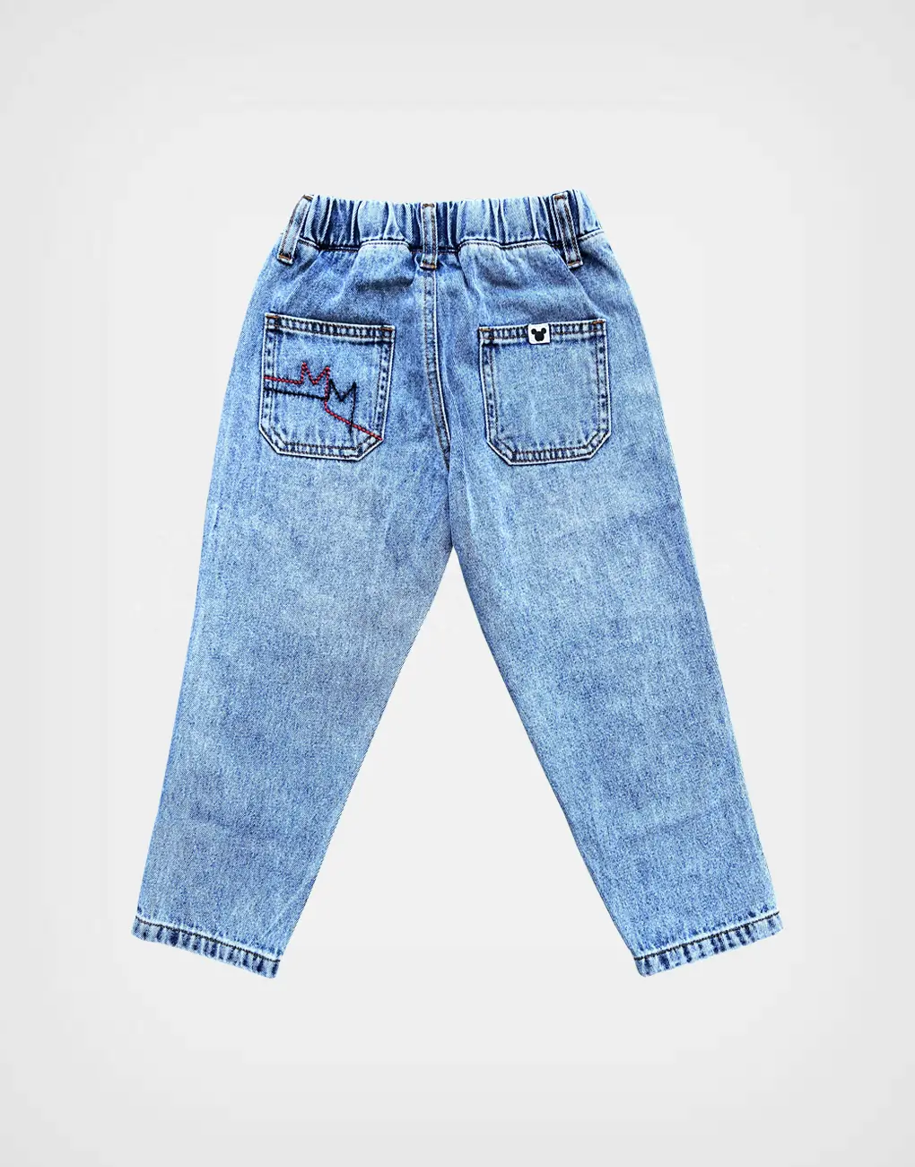 Pantalón Jean Celeste Mickey Mouse Para Niños