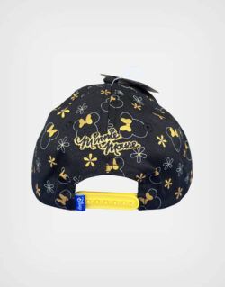 Gorra Glitter Minnie Mouse Dorado + Negro Para Niña