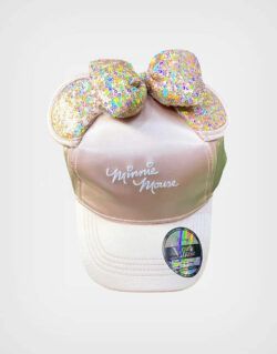 Gorra Minnie Mouse Orejas + Lazo Con Lentejuelas