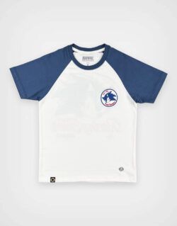 Polo MC Marfil + Azul Sonic Racing Team Original Para Niño