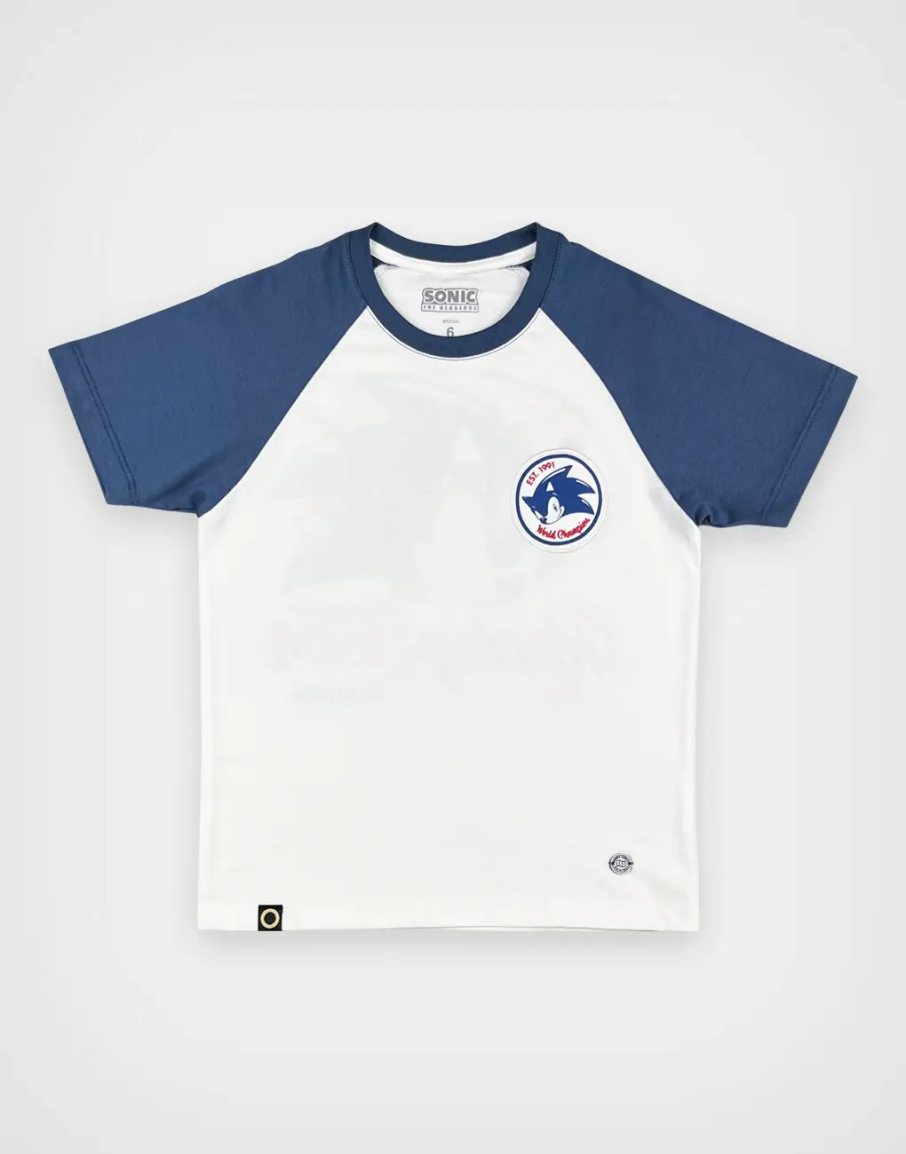 Polo MC Marfil + Azul Sonic Racing Team Original Para Niño