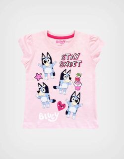 Polo MC Rosa Bluey Stay Sweet Para Niña