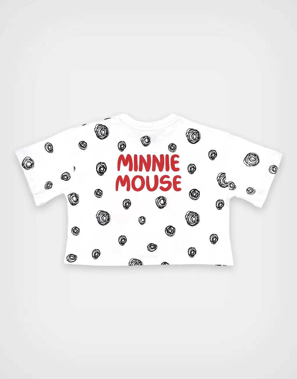 Polo Moda MC Minnie Mouse Blanco Semi Crop Para Niñas