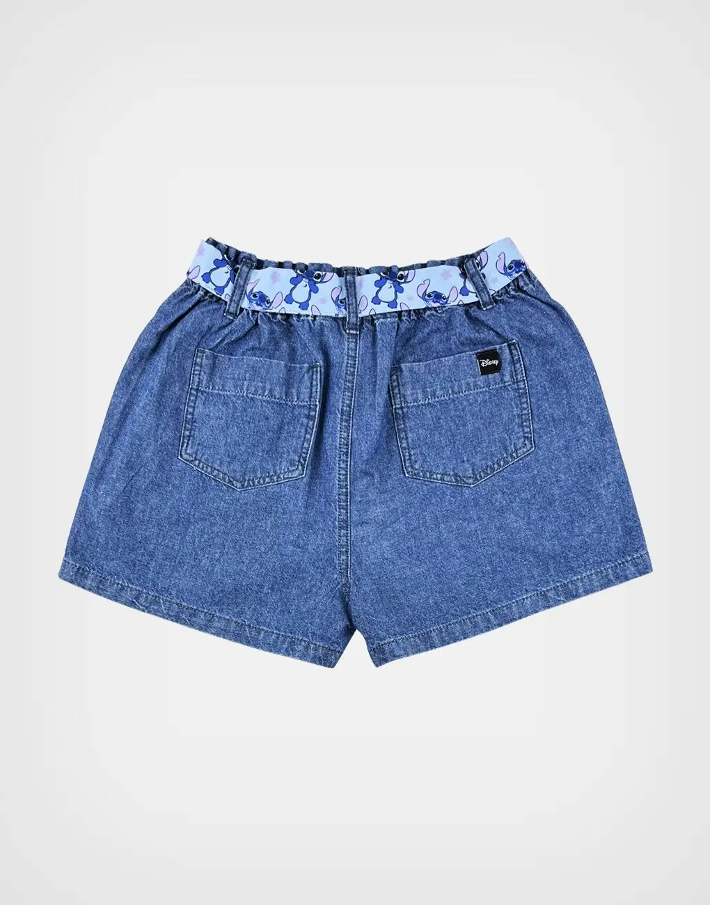 Short Azul Stitch Para Niñas