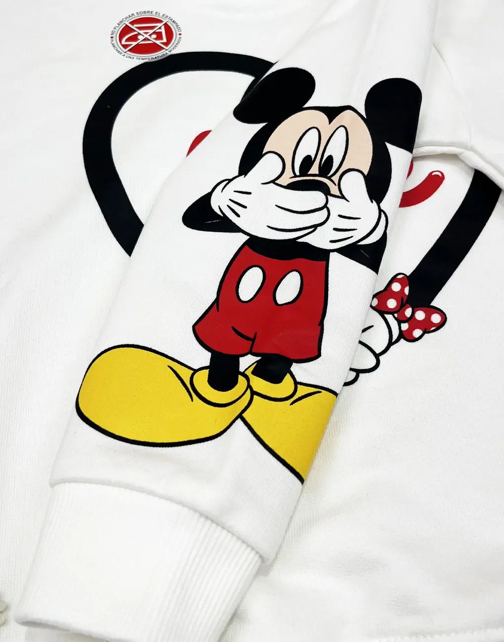 Polera Moda Con Capucha Minnie Mouse Marfil Para Niñas
