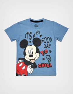 Polo MC Mickey Mouse Azul Denim Para Niños