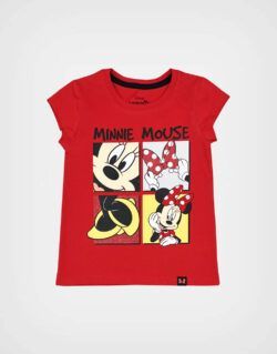 Polo MC Rojo Minnie Mouse Happy Para Niñas