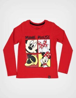 Polo ML Rojo Minnie Mouse Happy Para Niñas