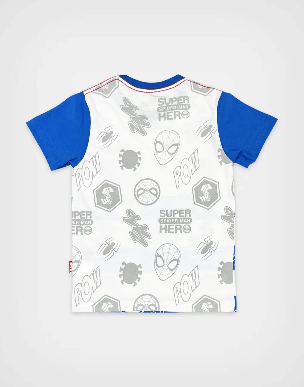 Polo Moda Spider Man Super Hero Blanco + Azul Para Niños