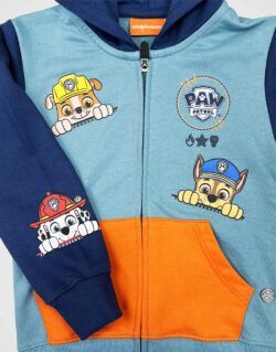 Casaca Con Capucha Paw Patrol Color Cemento + Azul
