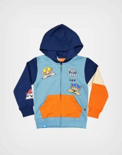 Casaca Con Capucha Paw Patrol Color Cemento + Azul