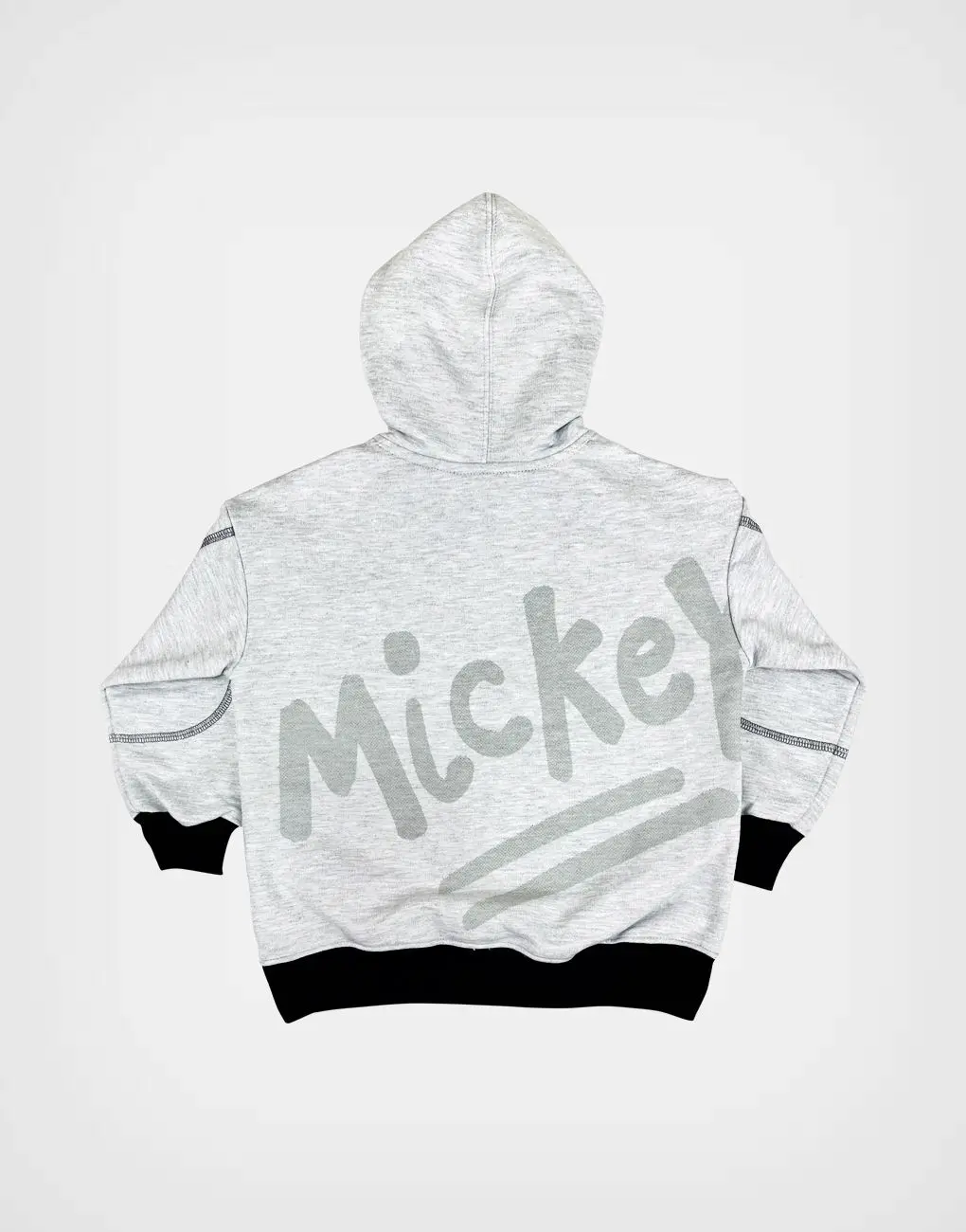 Polera Con Capucha Mickey Mouse Color Gris Para Niños