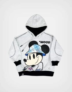 Polera Con Capucha Mickey Mouse Color Gris Para Niños