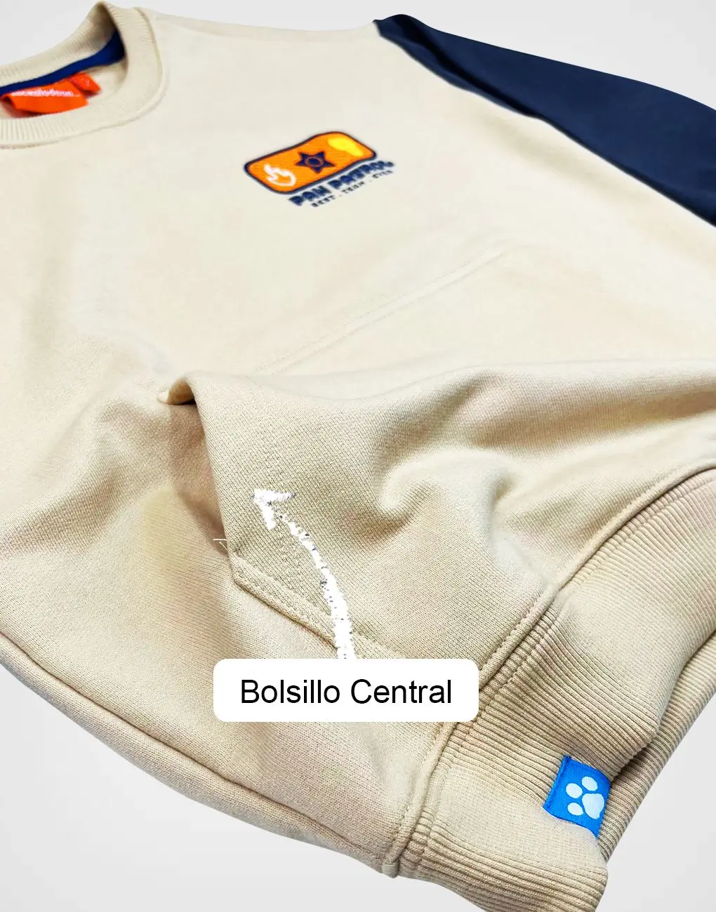 Polera Paw Patrol Color Beige + Azul Para Niños