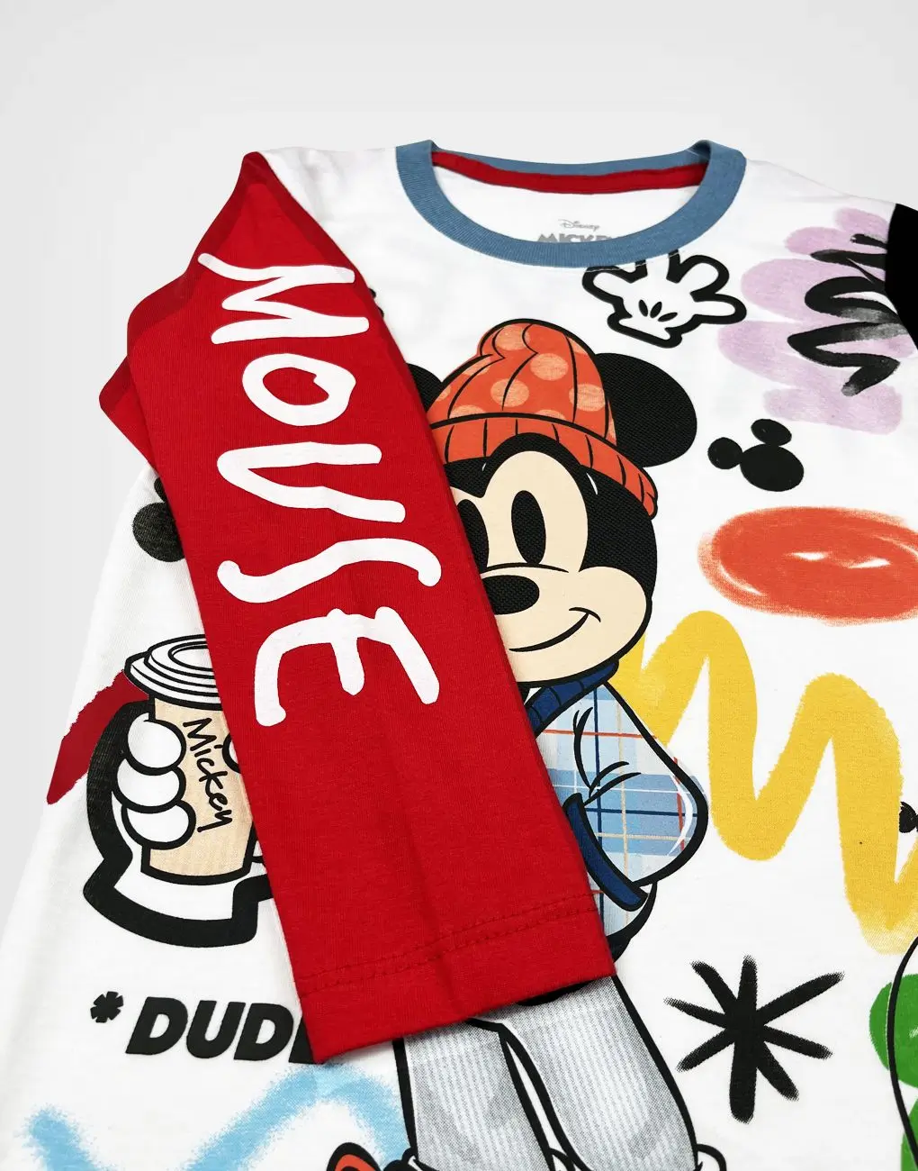 Polo Manga Larga Mickey Mouse Color Marfil Para Niños