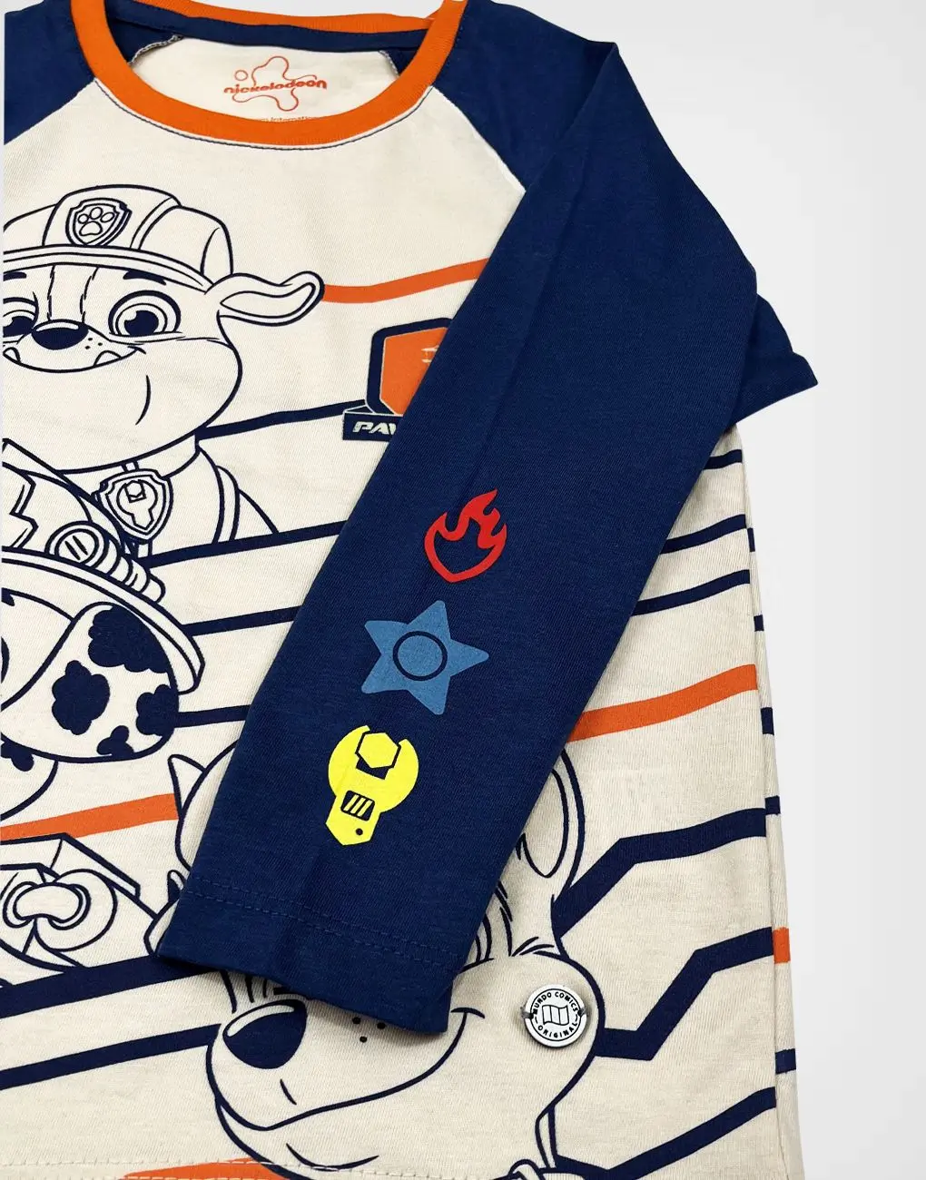 Polo Paw Patrol Manga Larga Color Crema + Azul