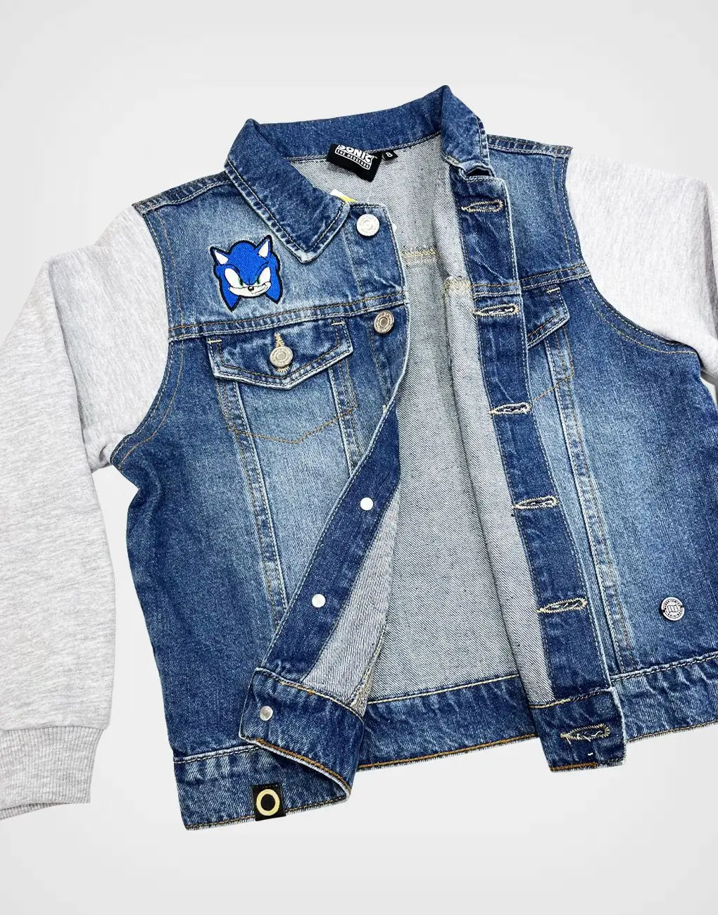 Casaca Bomber Jean Sonic Color Azul Para Niños