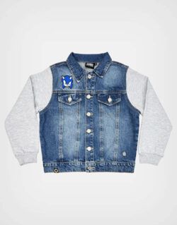 Casaca Bomber Jean Sonic Color Azul Para Niños