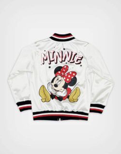 Casaca Bomber Minnie Mouse Color Blanca Para Niñas