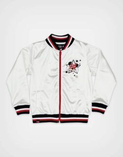 Casaca Bomber Minnie Mouse Color Blanca Para Niñas