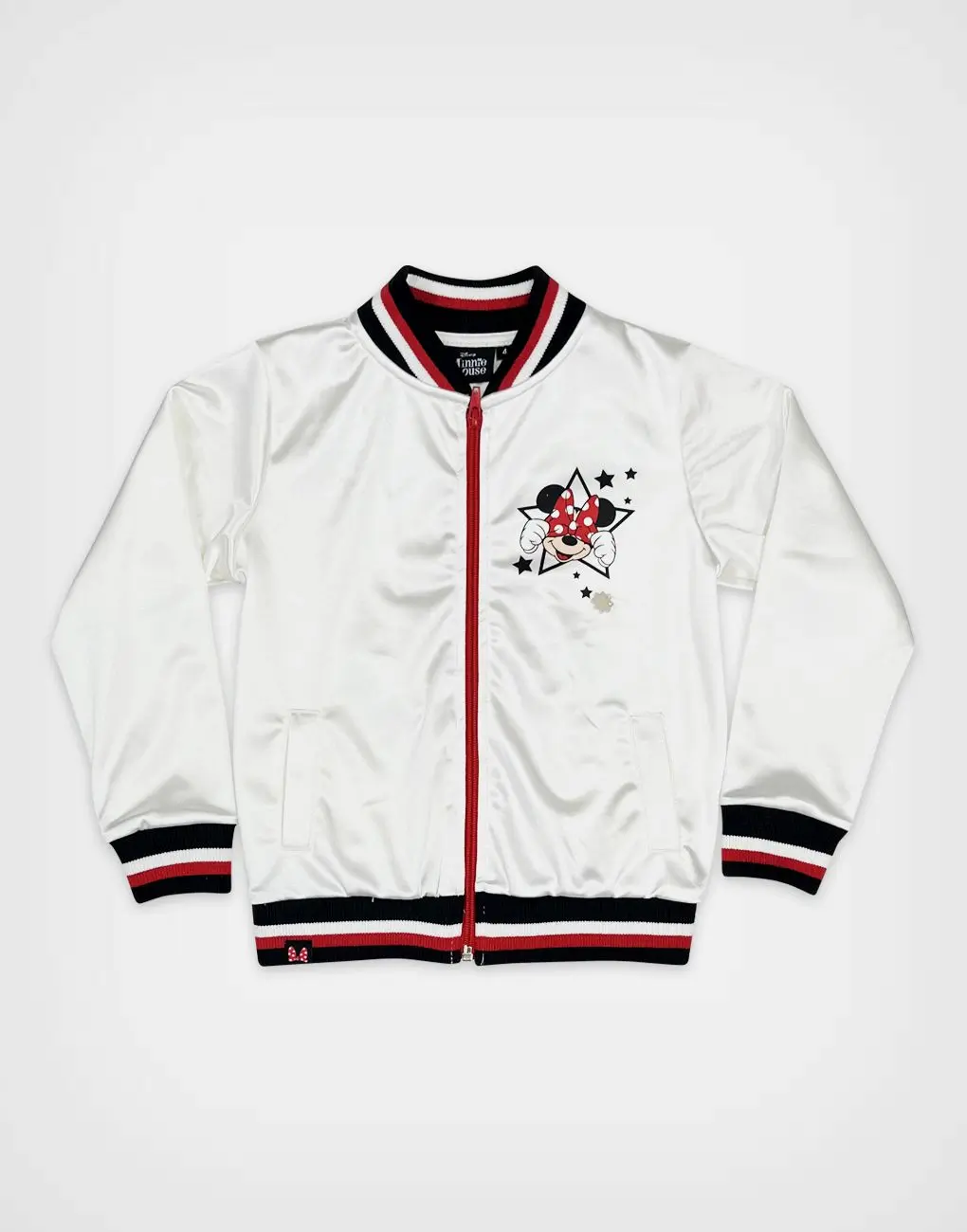 Casaca Bomber Minnie Mouse Color Blanca Para Niñas