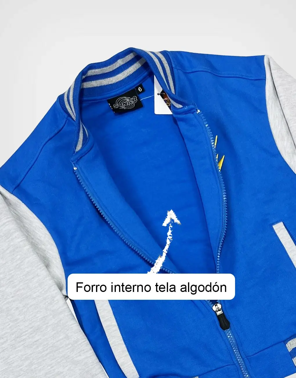 Casaca Bomber Sonic & Tails Color Azul Para Niños