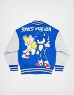 Casaca Bomber Sonic & Tails Color Azul Para Niños