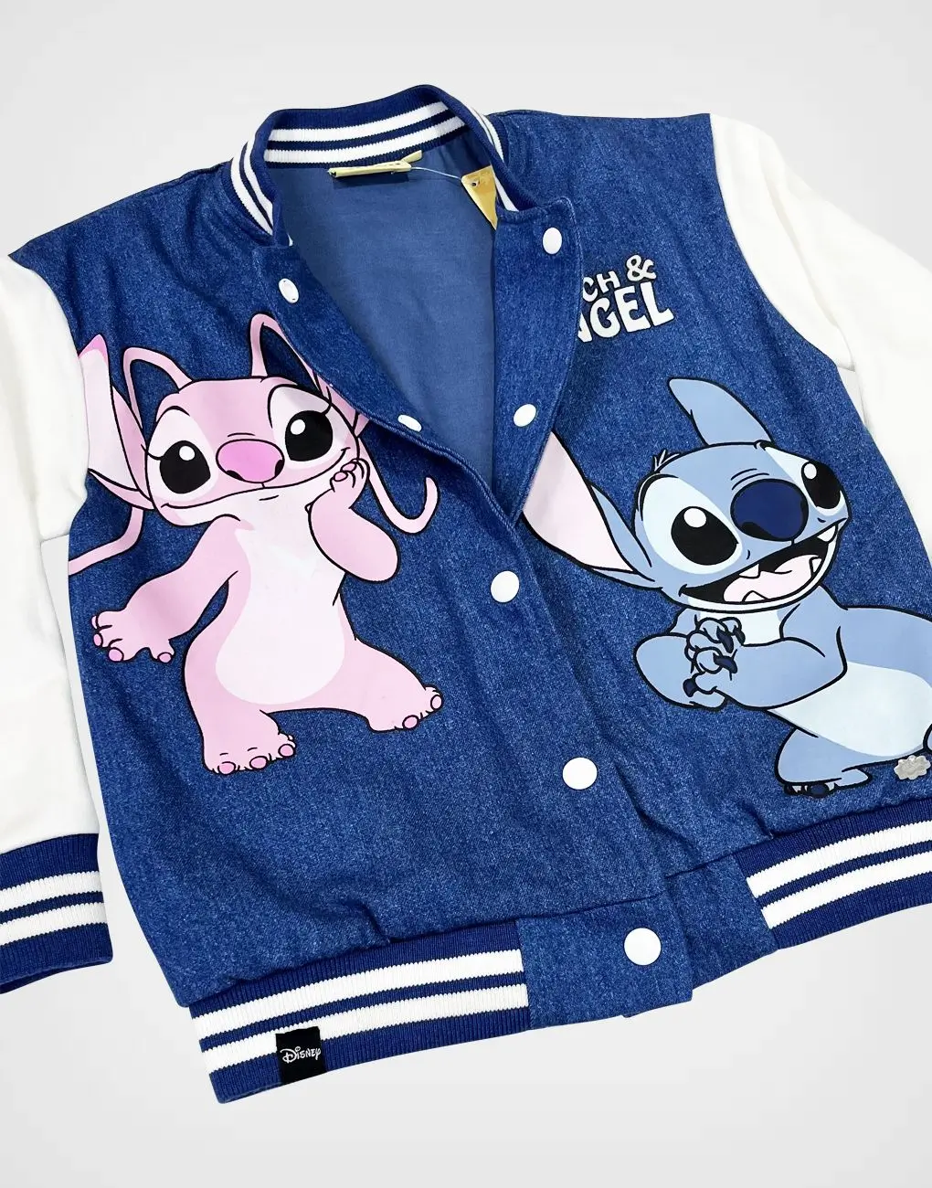 Casaca Bomber Stitch Color Azul Para Niñas