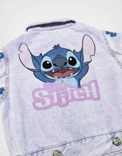 Casaca Denim Celeste Stitch Para Niñas