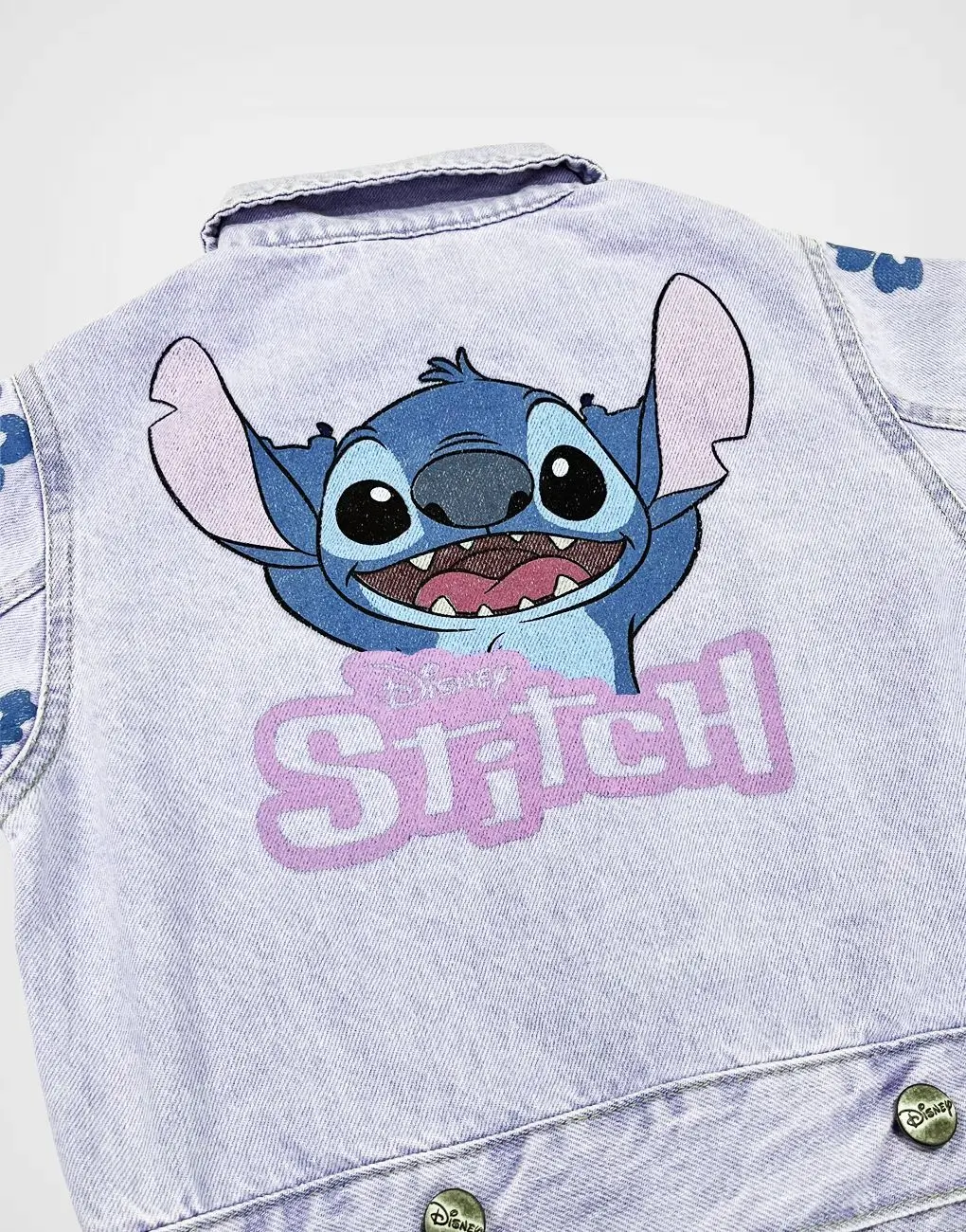 Casaca Denim Celeste Stitch Para Niñas