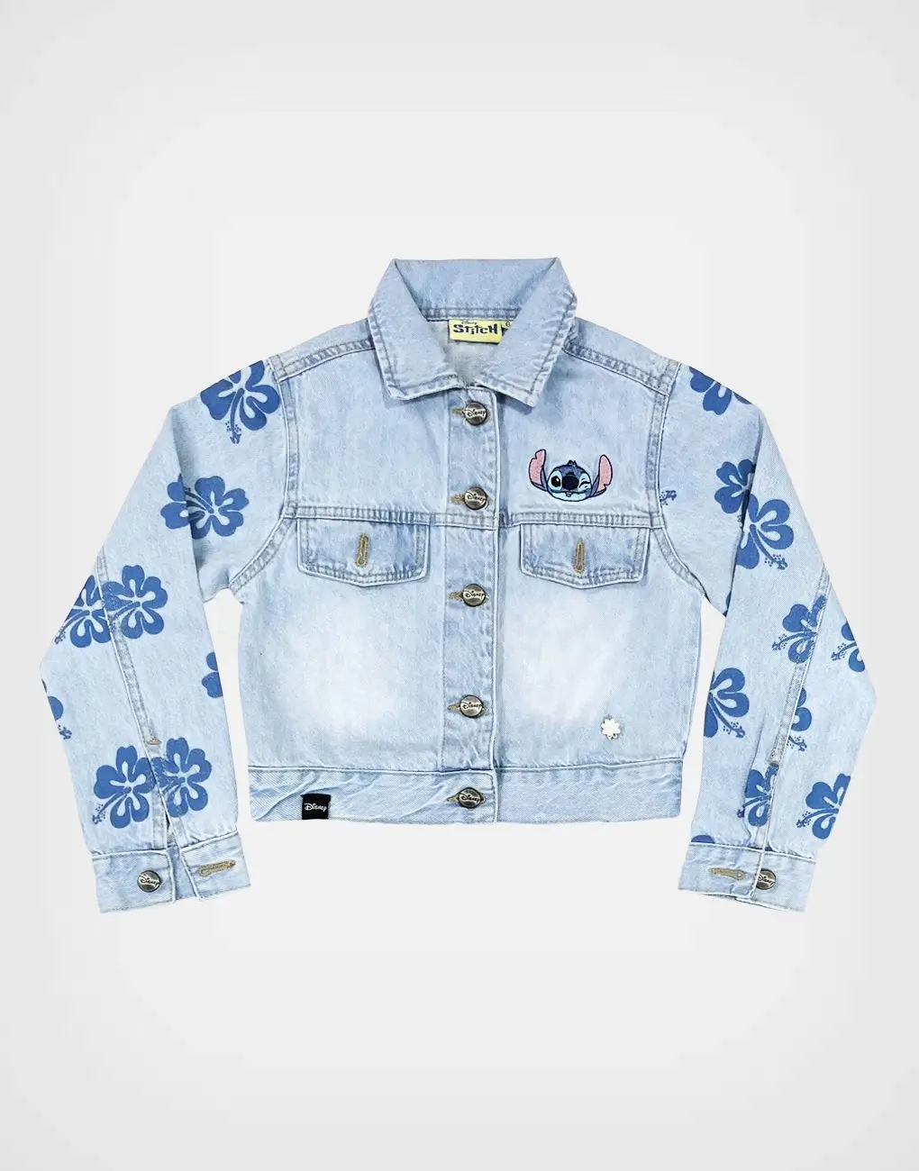 Casaca Denim Celeste Stitch Para Niñas