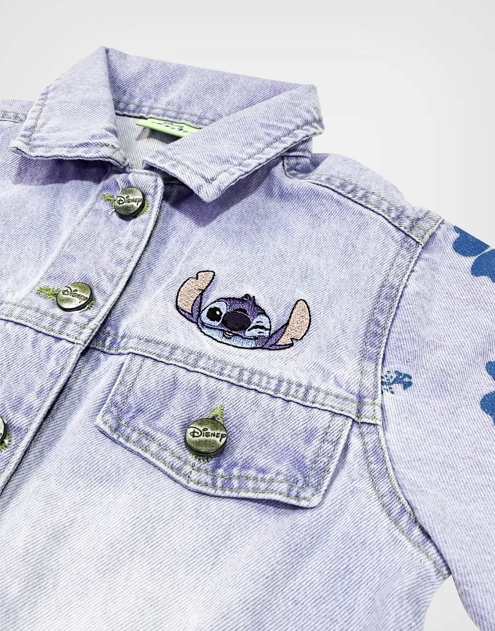 Casaca Denim Celeste Stitch Para Niñas