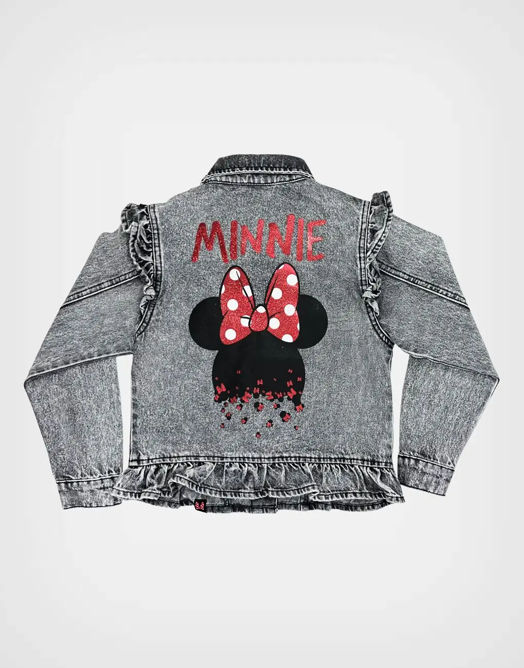 Casaca Jean Color Negro Minnie Mouse Para Niñas