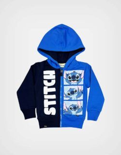 Casaca Stitch Con Capucha Color Azul Para Niños
