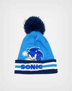 Gorro Invierno Sonic Color Azul Para Niños