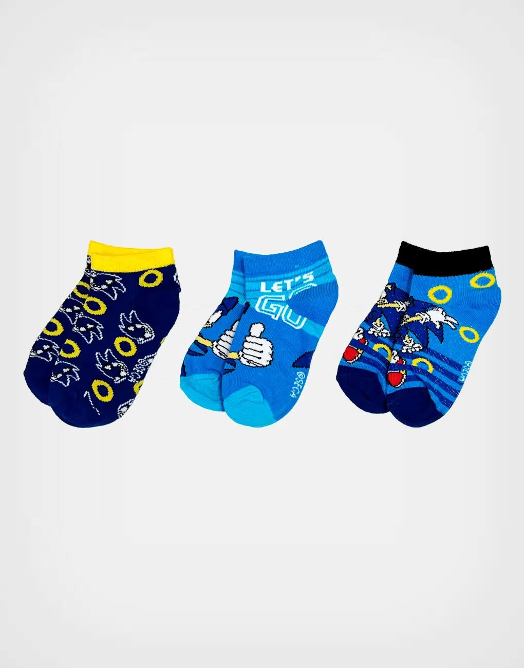 Medias Sonic Pack de 3 Pares Para Niños