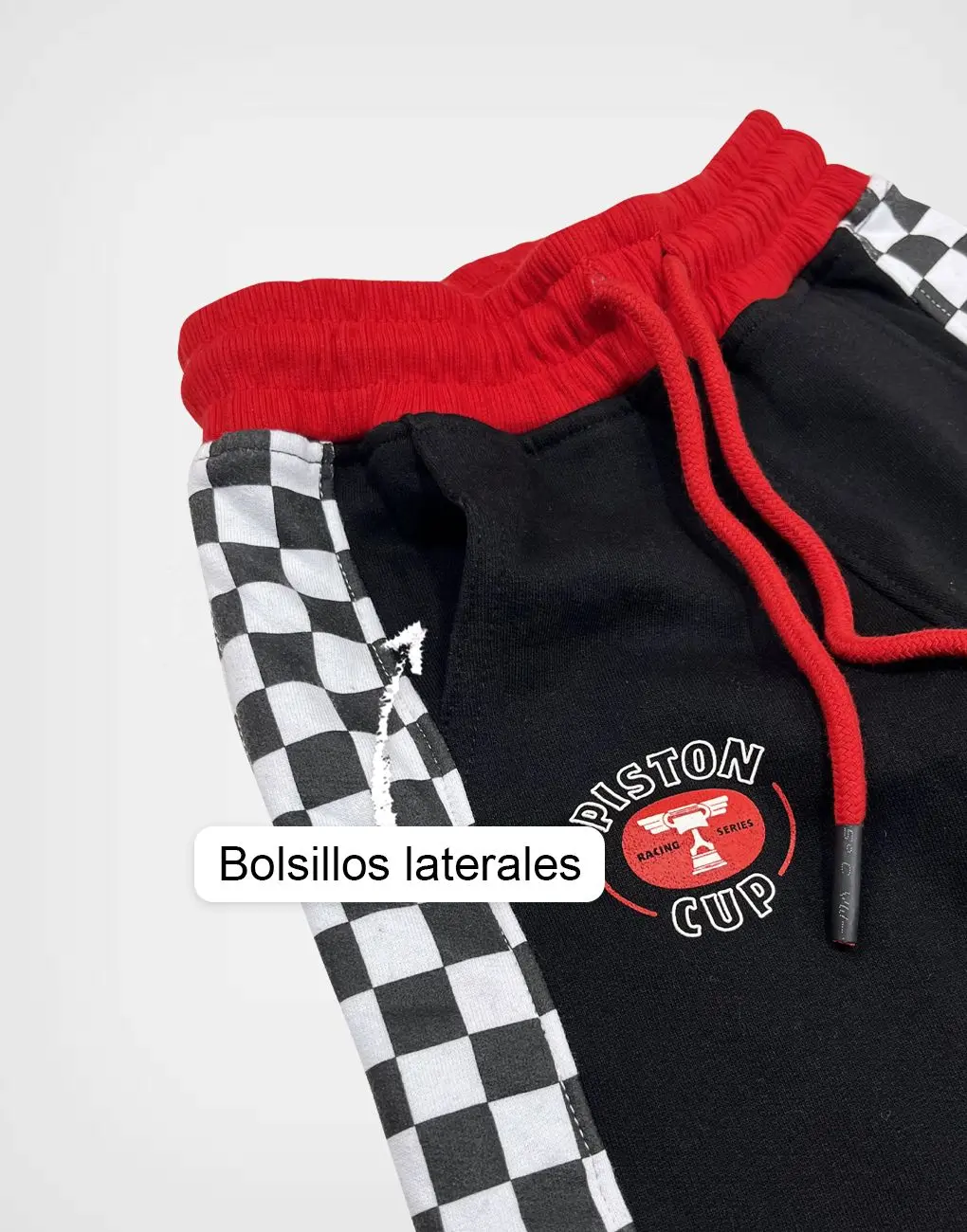 Pantalón Jogger Cars Rayo McQueen Color Negro Para Niños